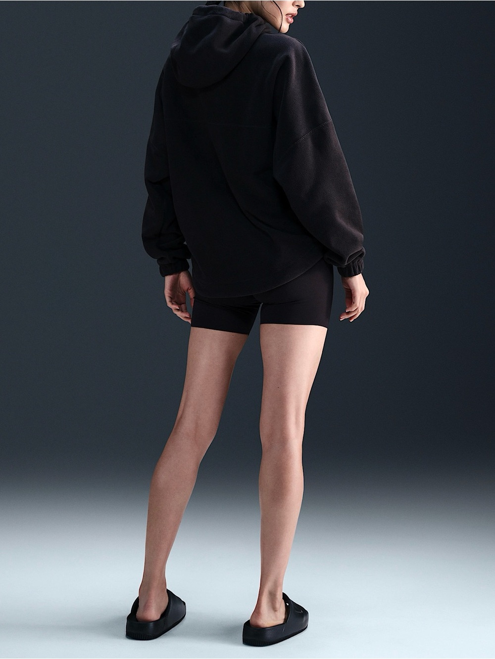 Nike One Women's Oversized Therma-FIT Pullover Fleece Hoodie FV8076-010 Black M - Picture 9 of 12